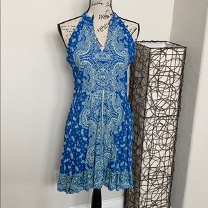 Paisley halter style sleeveless dress